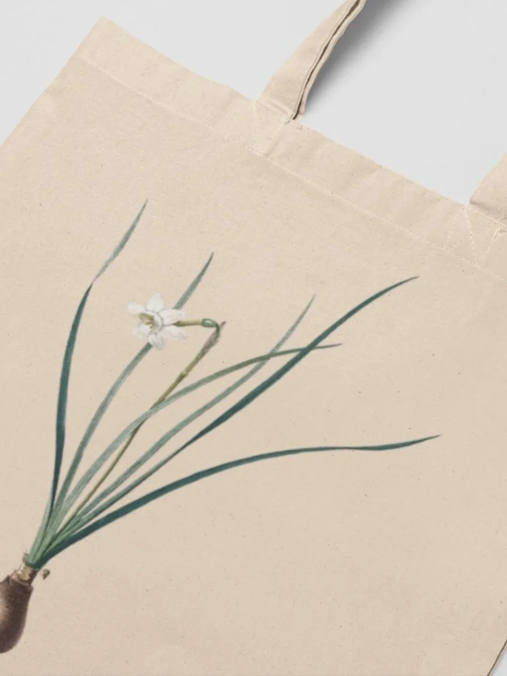 Daffodil Vintage Floral Print Graphic Canvas Tote Bag